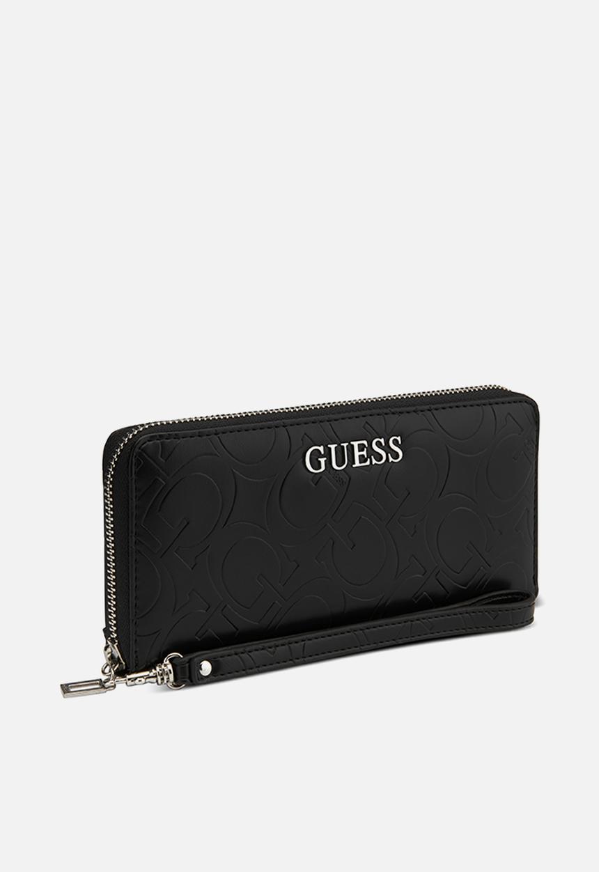GUESS - Abbas large zip around purse - black