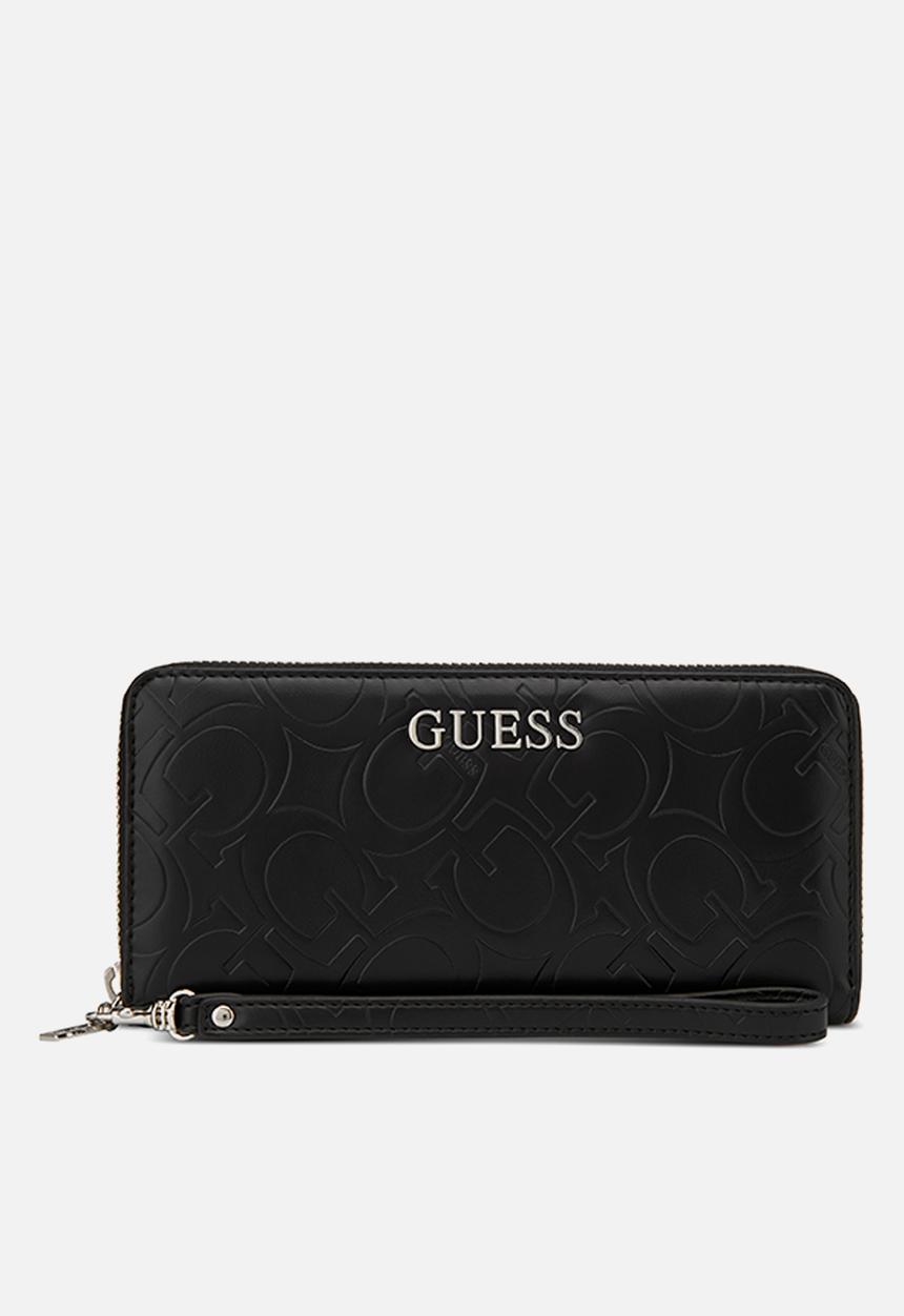 GUESS - Abbas large zip around purse - black