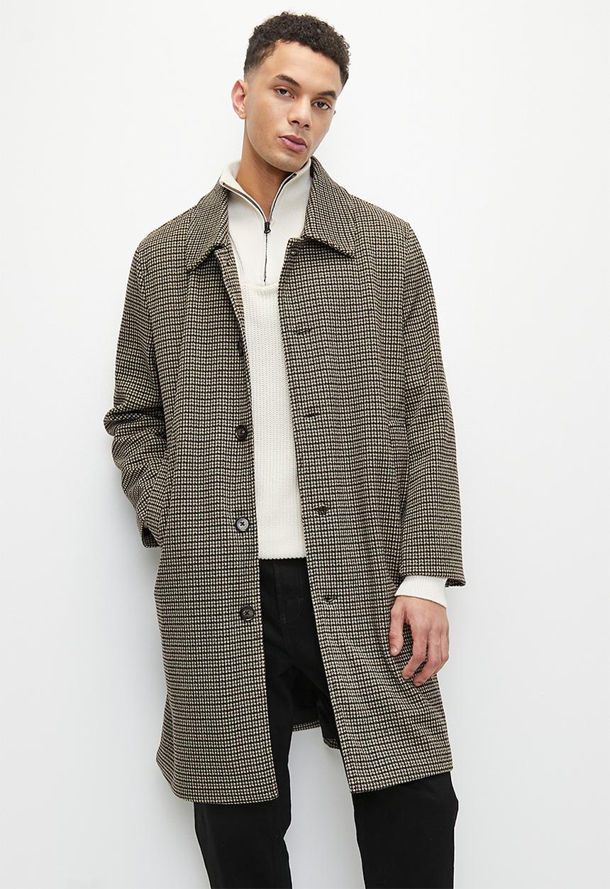 ジャケット・アウター MSGM Houndstooth Ruffle Trench Coat Trench Coat - Houndstooth Check
