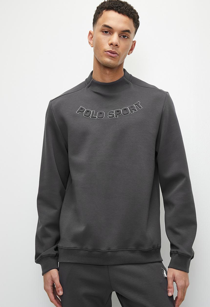 POLO - Men Sport Ls High Collar Sweat Top - Charcoal