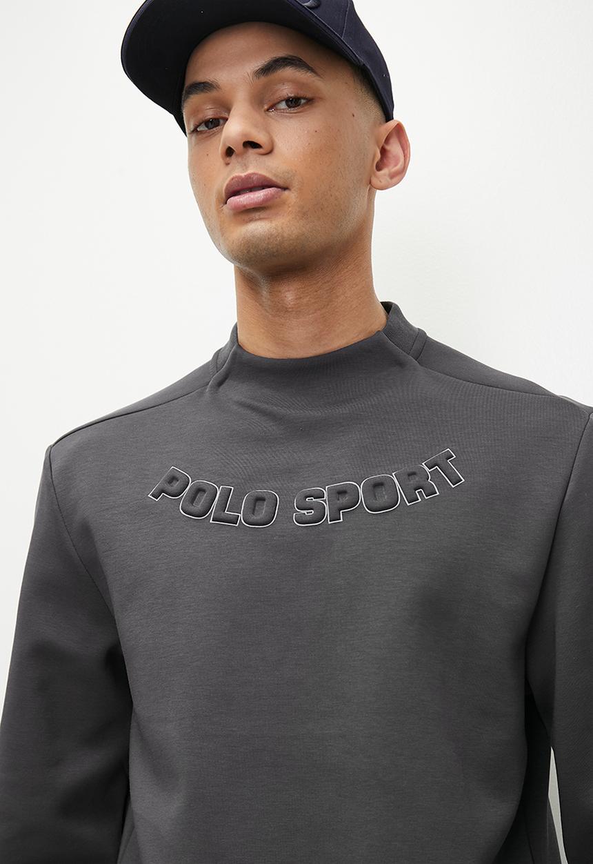 POLO - Men Sport Ls High Collar Sweat Top - Charcoal