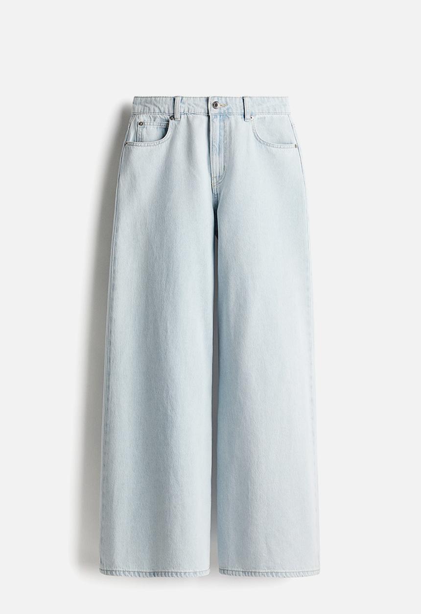 H&M - Wide high jeans - pale denim blue