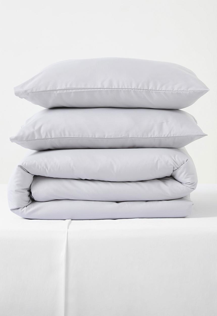 Sixth Floor - Recycled microfibre duvet set - soft grey