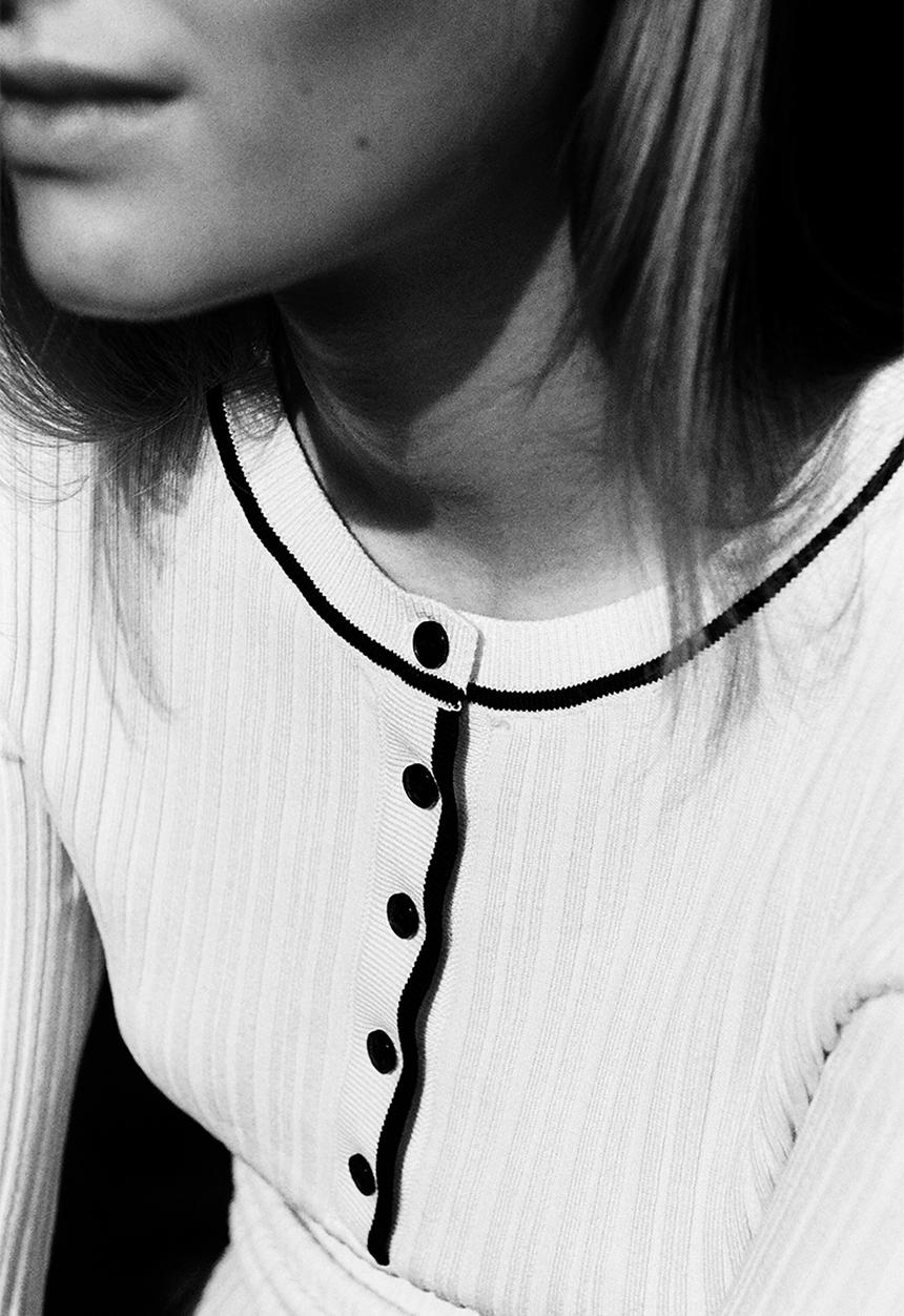 H&M - Rib-knit top - cream