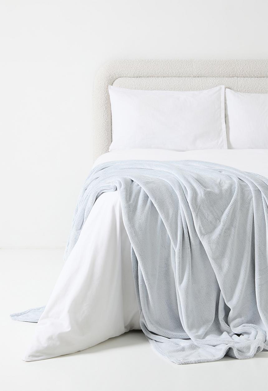 Horrockses - Yarn Dye Plush Throw - Denim