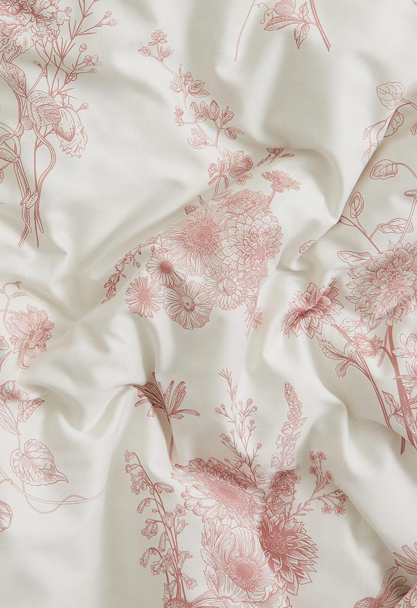 H&M - Cotton sateen double duvet cover set - pink floral