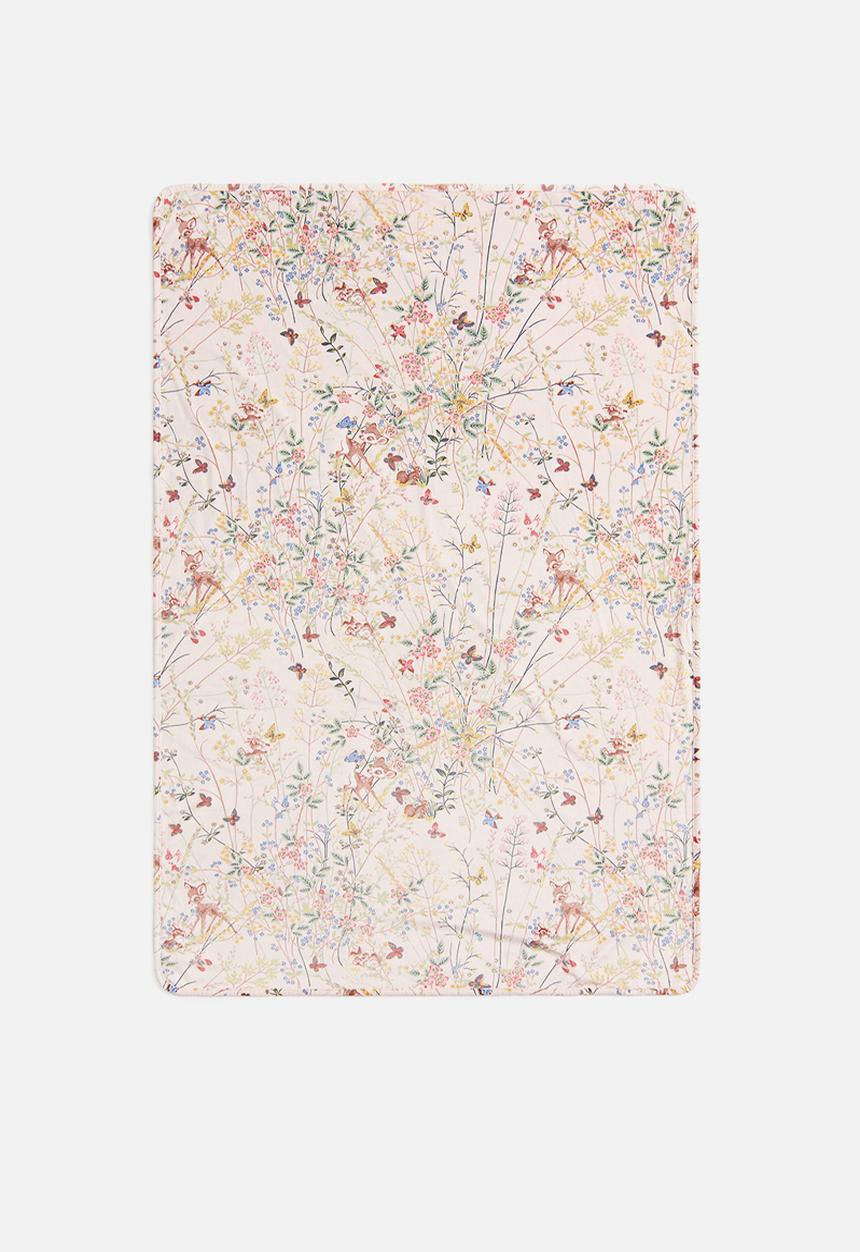 H&M - Patterned velour blanket - light beige/bambi