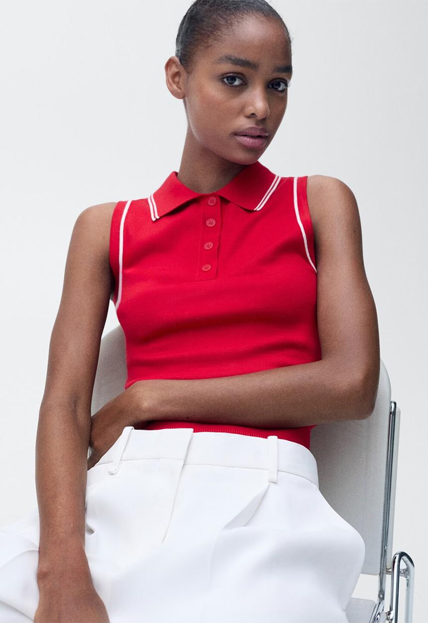 MANGO - Top Piped - Red