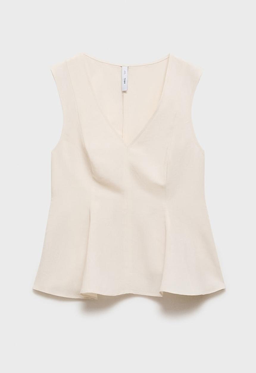 MANGO - Top Pep - Light Beige