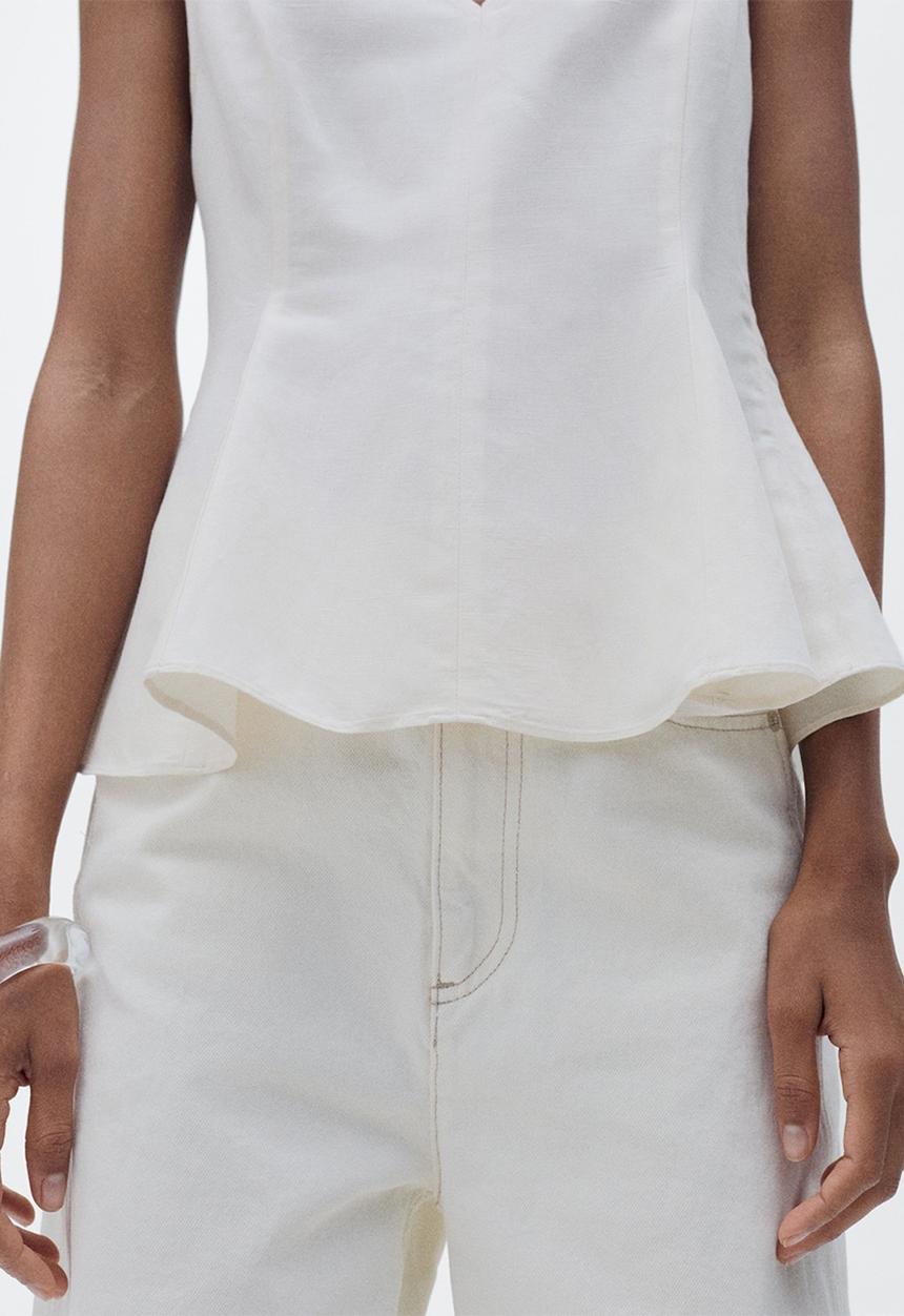 MANGO - Top Pep - Light Beige