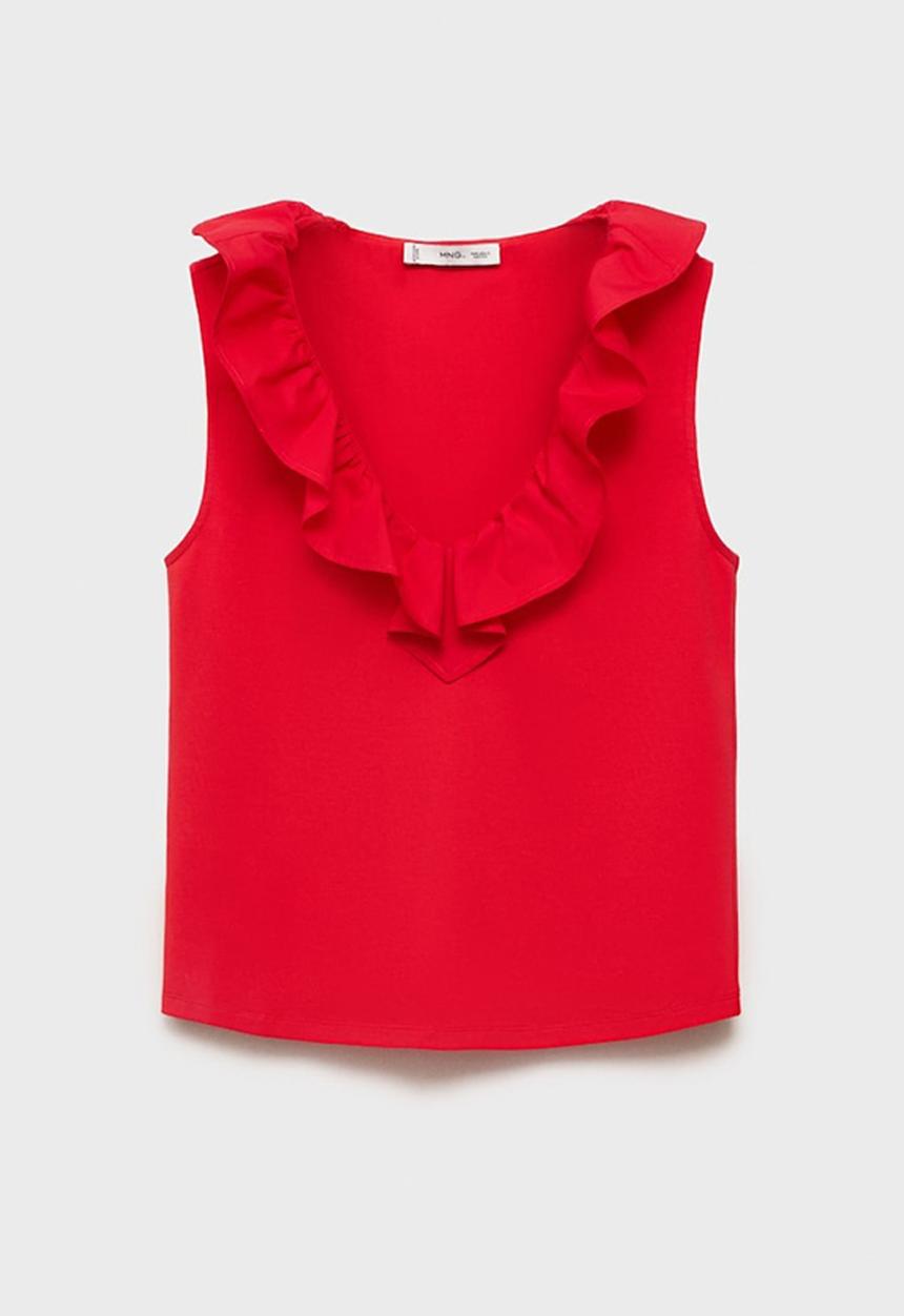MANGO - Top Volant - Red