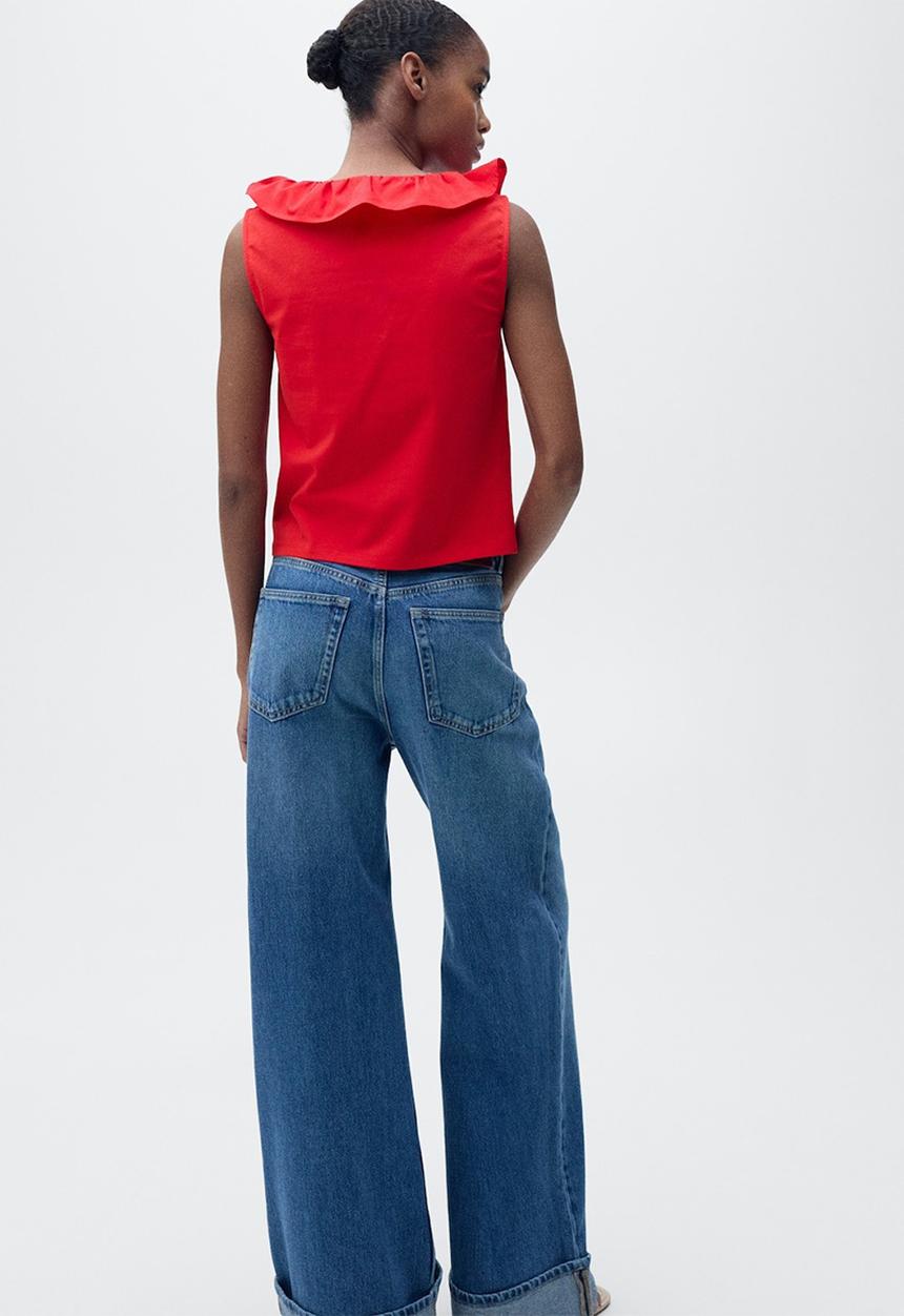 MANGO - Top Volant - Red