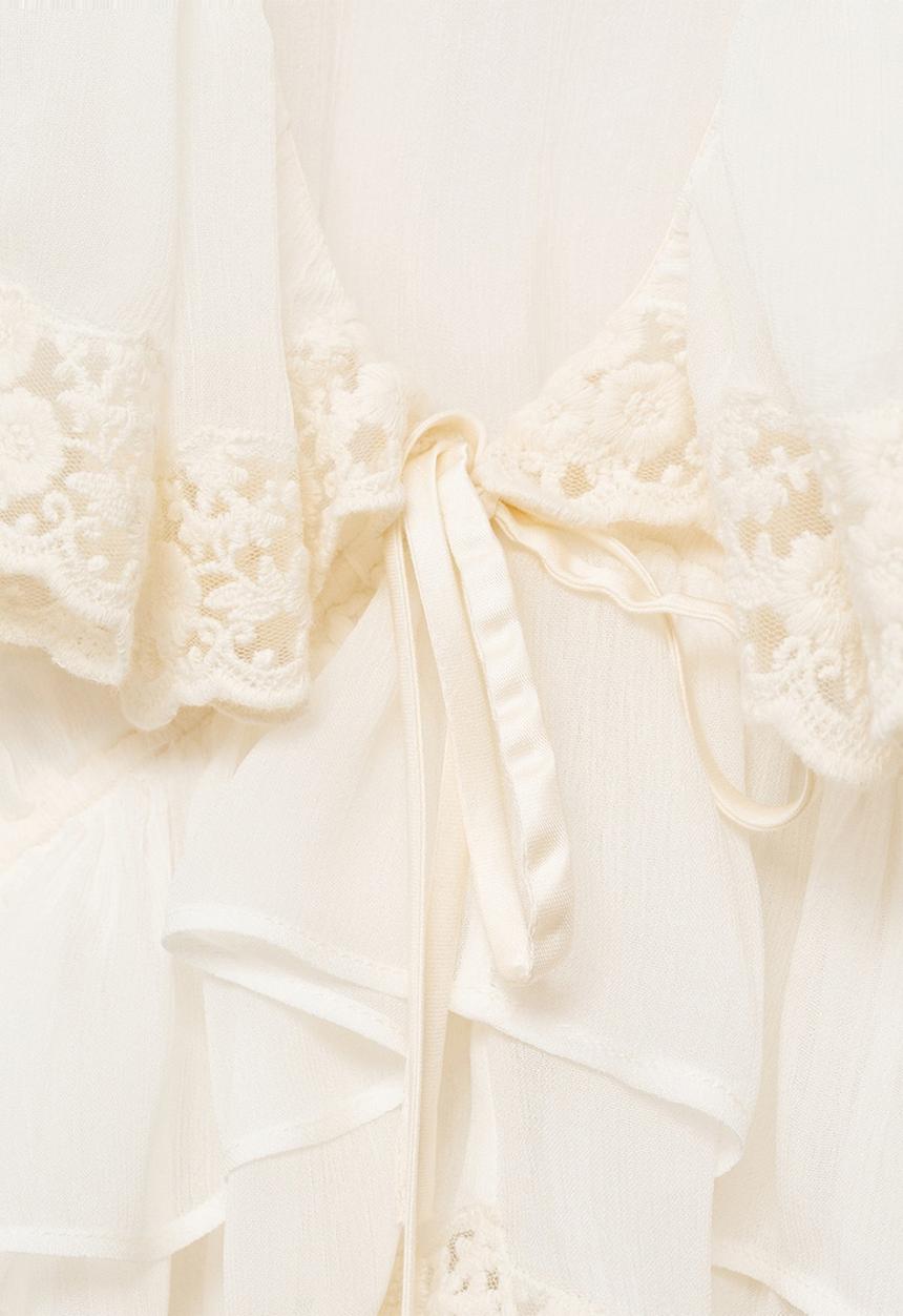 MANGO - Blouse Bambina - Light Beige