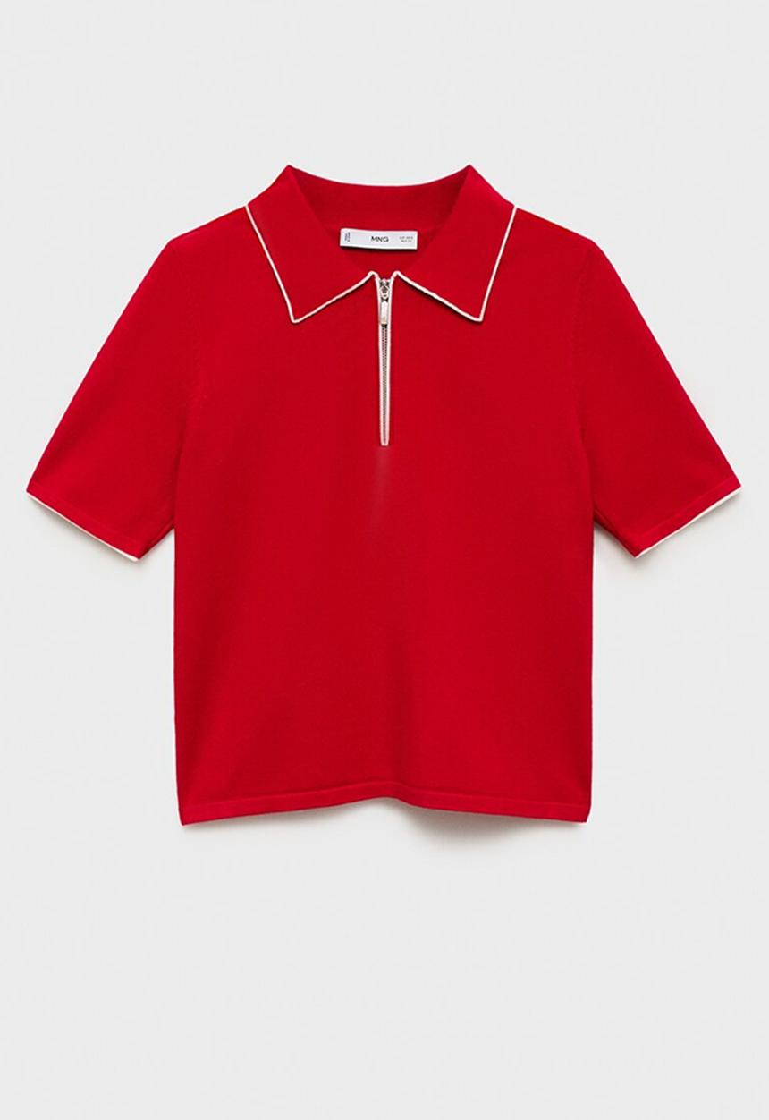 MANGO - Sweater Piped - Red