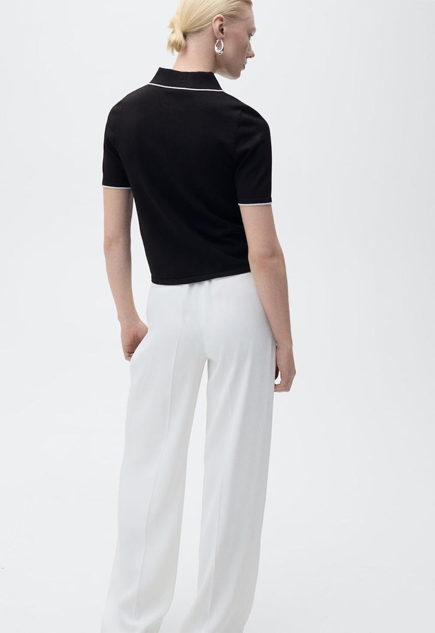 MANGO - Sweater Piped - Black