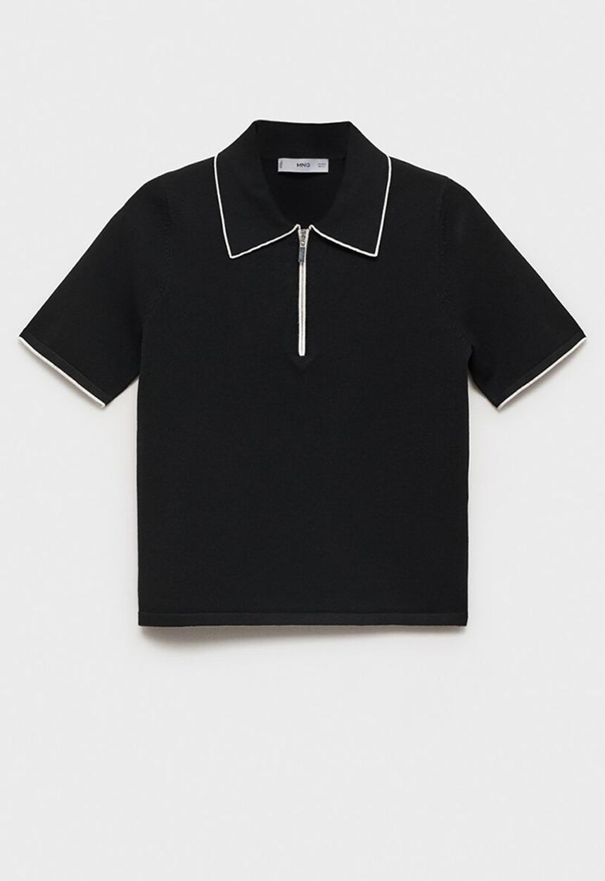 MANGO - Sweater Piped - Black