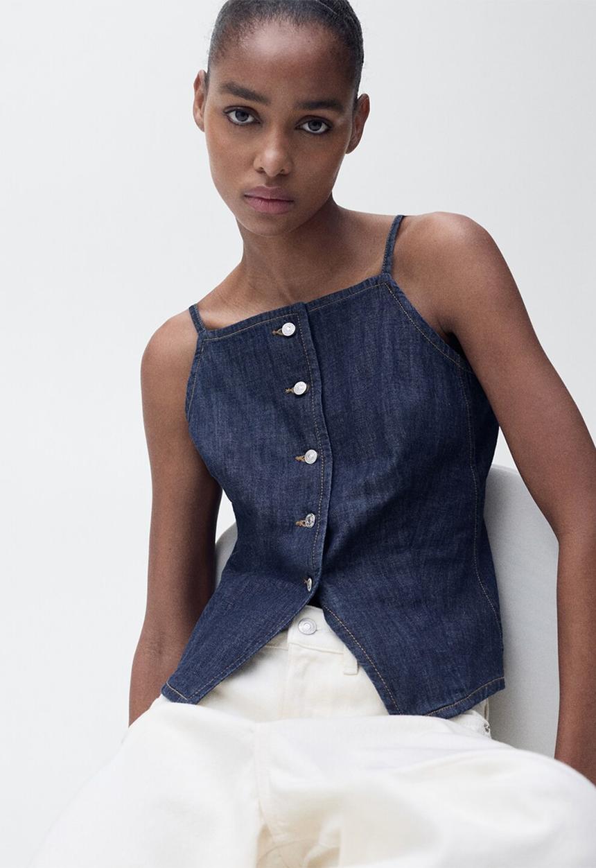 MANGO - Top Lia - Open Blue