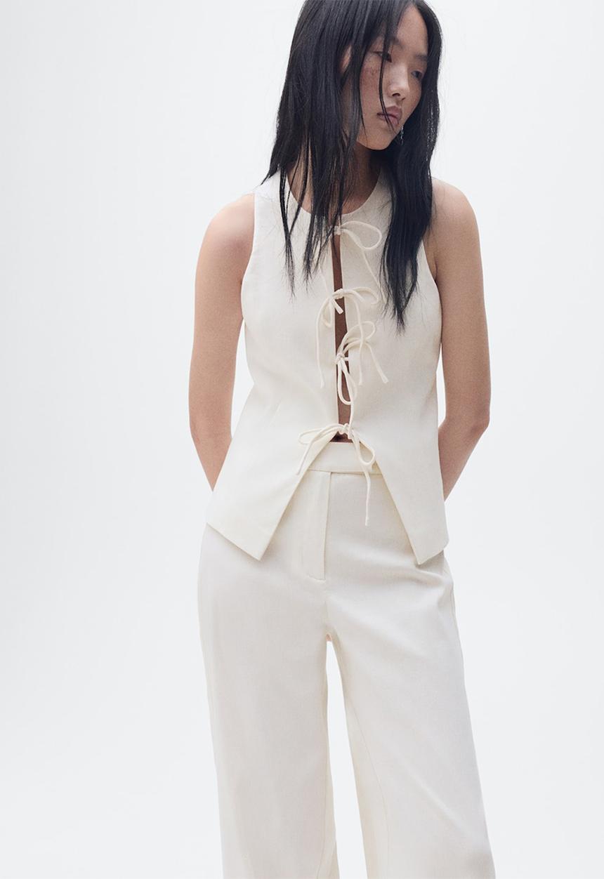 MANGO - Trousers Ana - Light Beige
