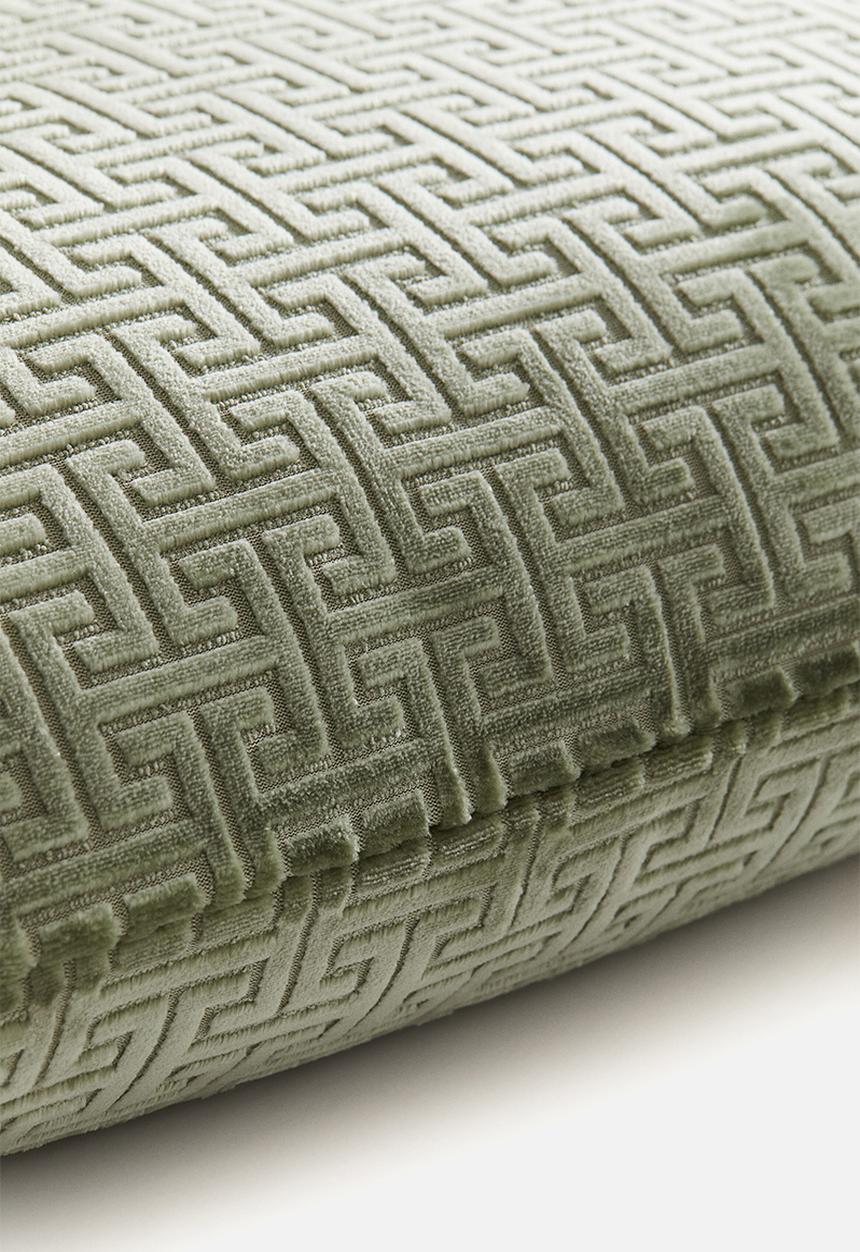 H&M - Patterned cushion cover - light dusty green/patterned