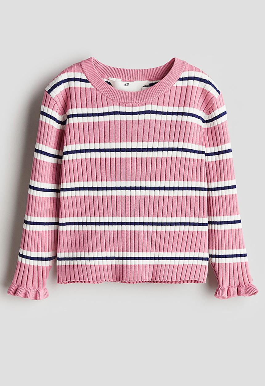 H&M - Rib-knit jumper - pink striped