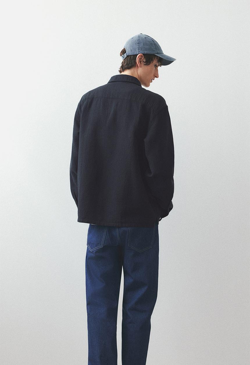H&M - Regular fit textured shirt - black