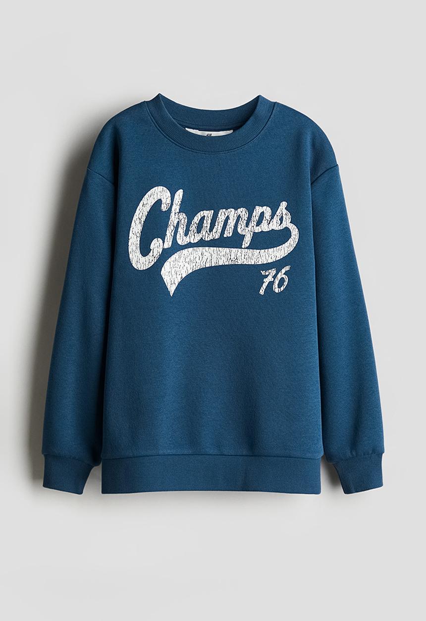 H&M - Washed-look sweatshirt - dark blue champs