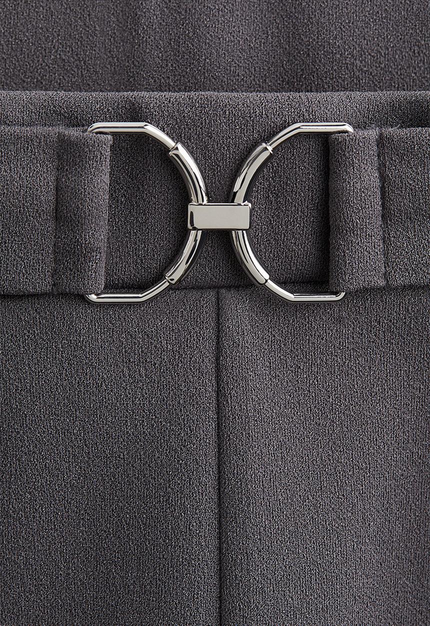 H&M - Buckle-detail tailored trousers - dark grey