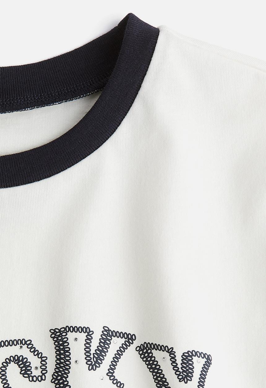 H&M - Printed t-shirt - cream lucky stars