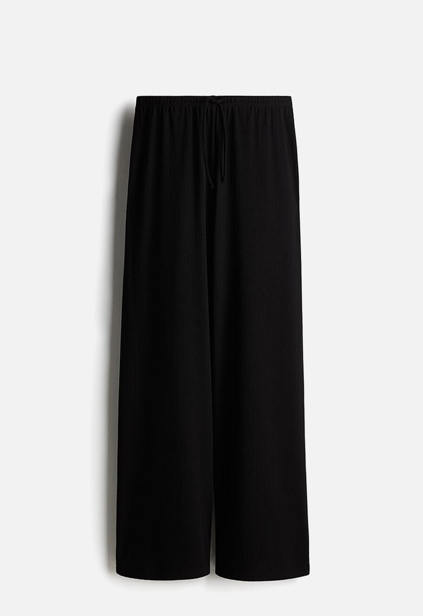 H&M - Wide drawstring trousers - black