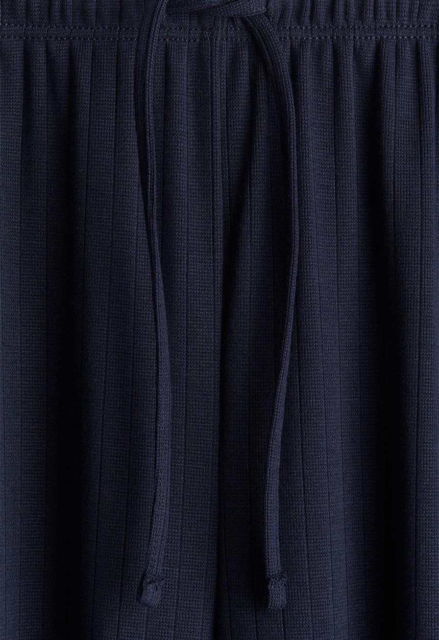H&M - Wide drawstring trousers - navy blue