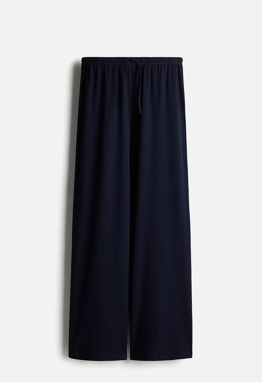 H&M - Wide drawstring trousers - navy blue