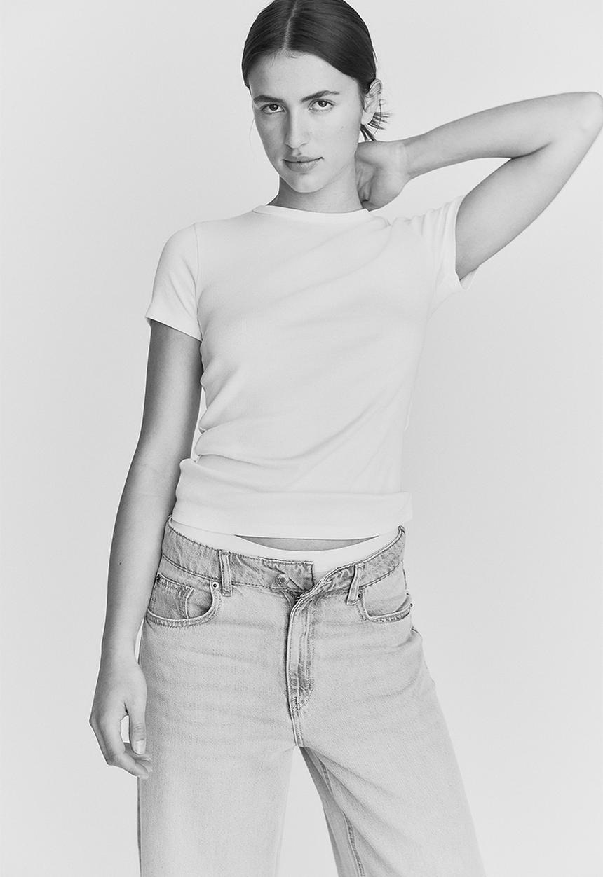 H&M - Ribbed t-shirt - white
