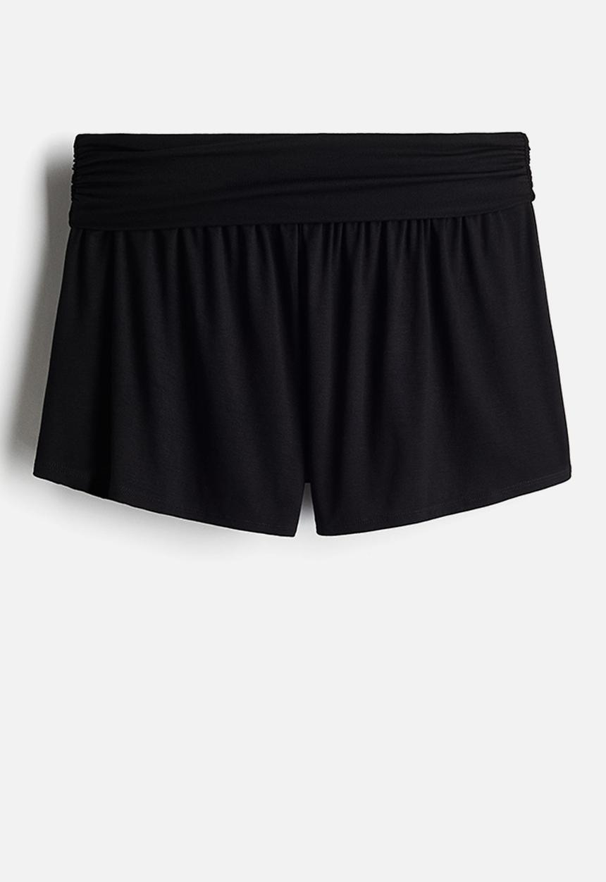 H&M - Gathered viscose shorts - black