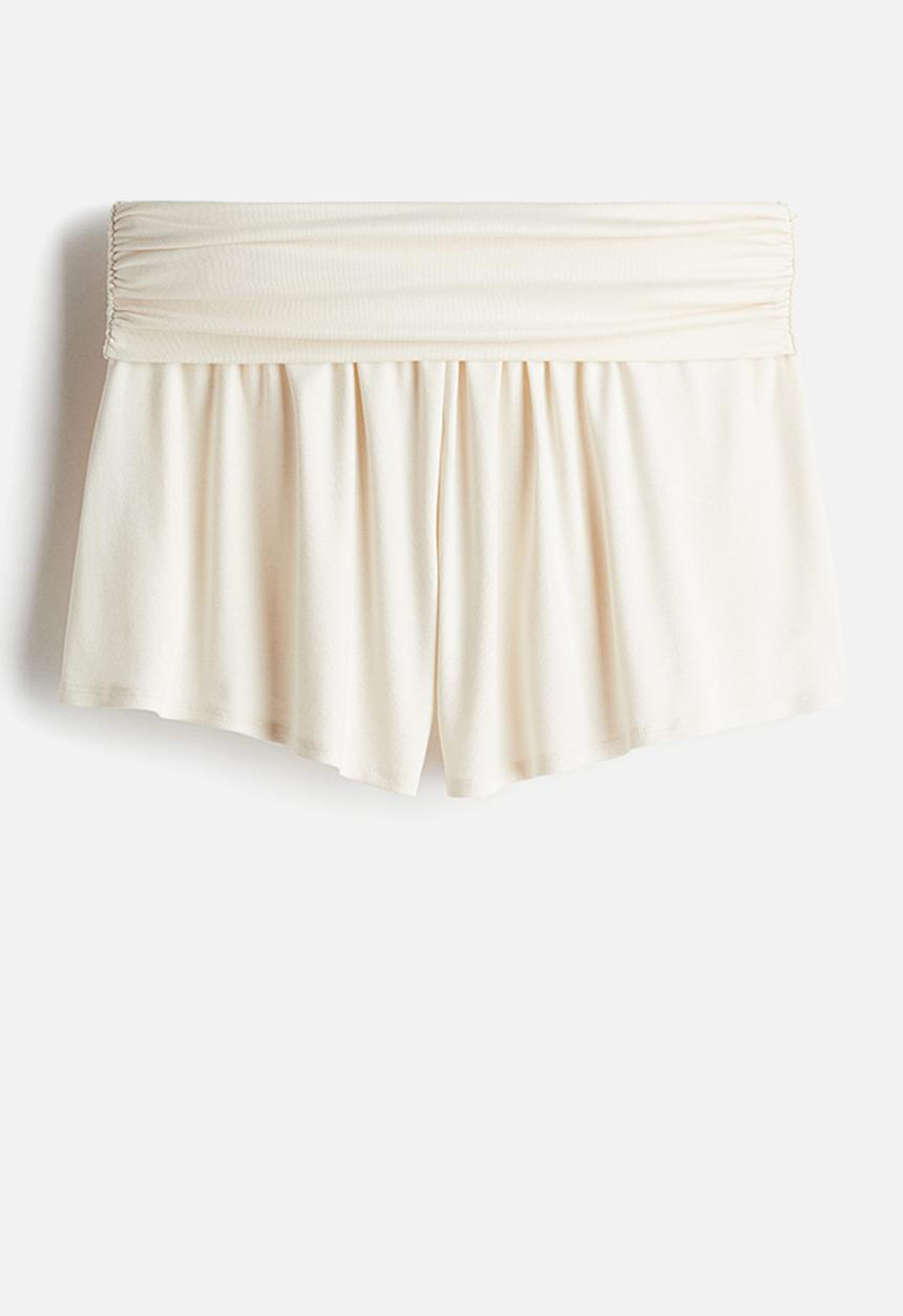 H&M - Gathered viscose shorts - light beige