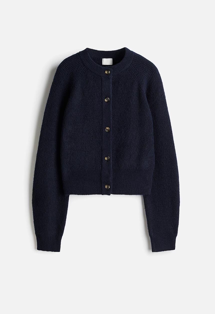H&M - Rib-knit cardigan - navy blue