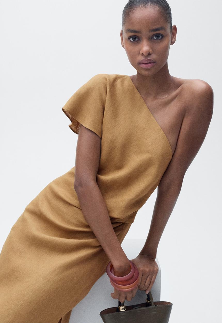 MANGO - Dress Rachel - Medium Brown