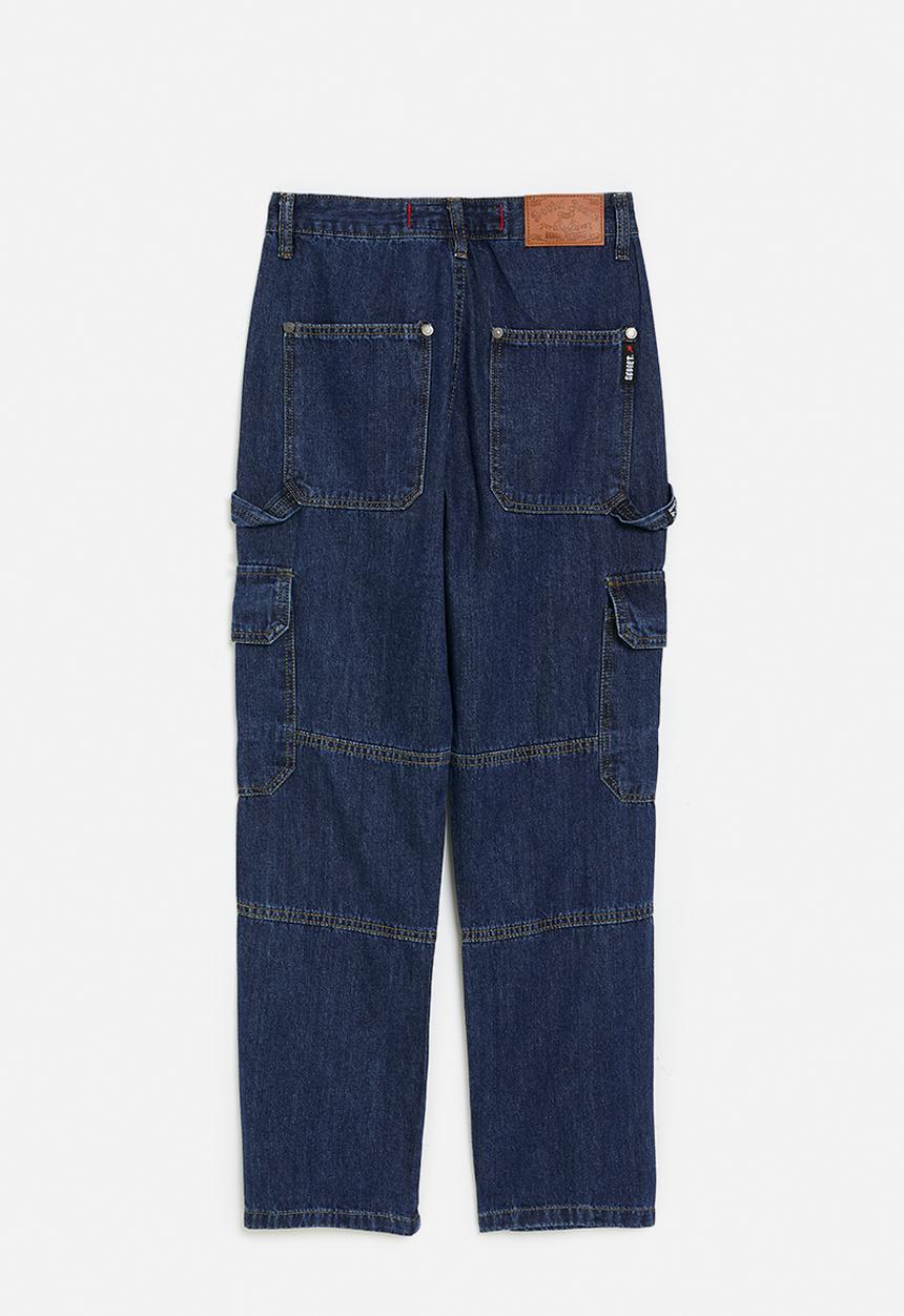 SOVIET - Boys Oversized Cargo Denim - Dark Indigo