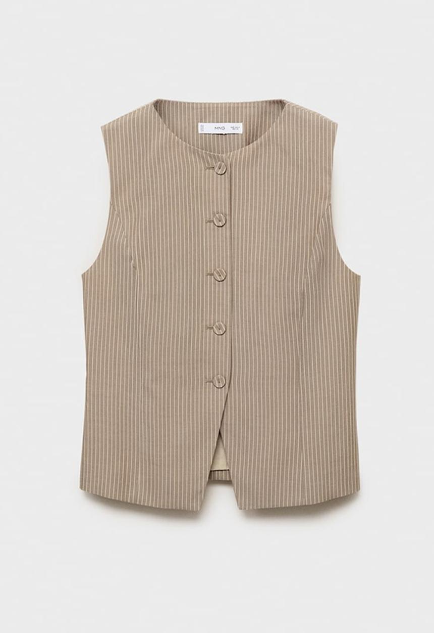MANGO - Vest Vivian - Medium Brown