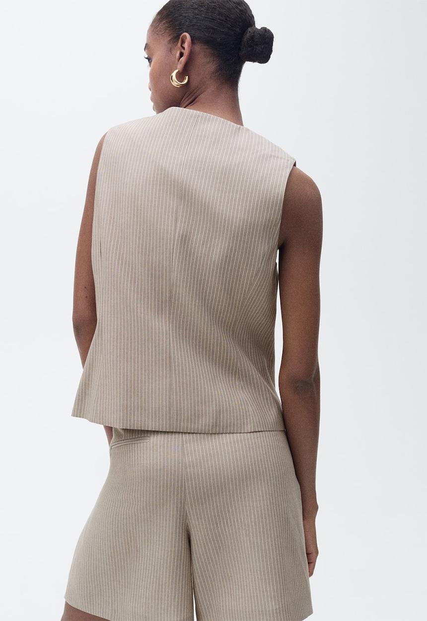 MANGO - Vest Vivian - Medium Brown