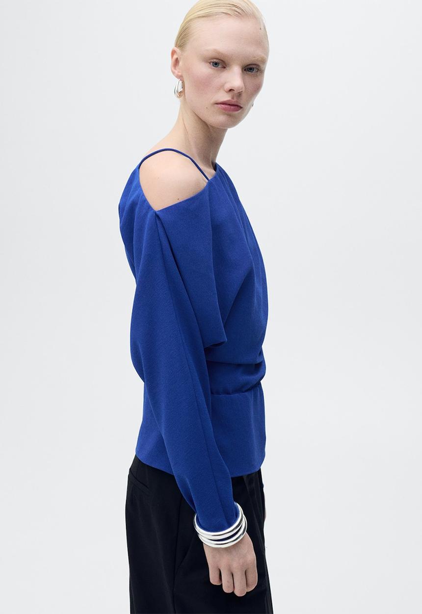 MANGO - Blouse Electric - Bright Blue