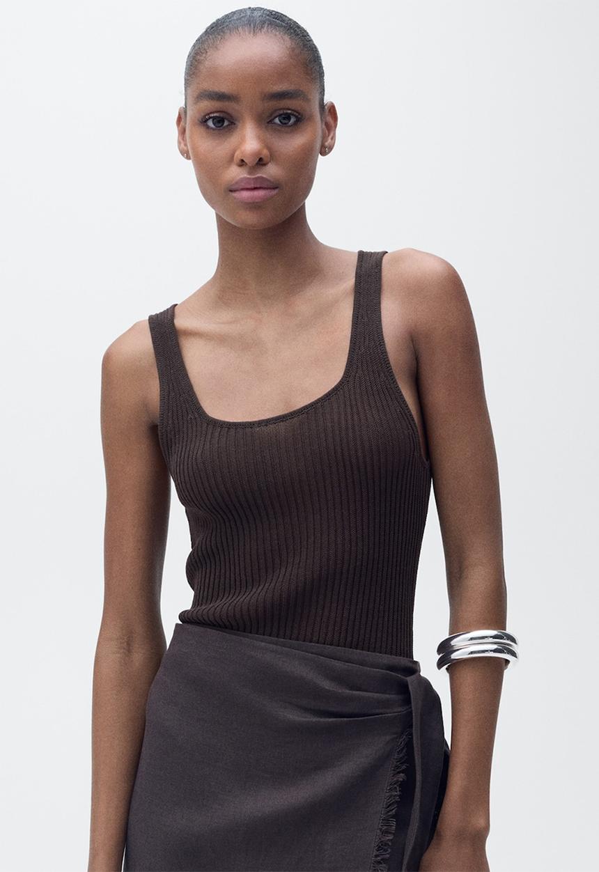 MANGO - Top Geranio - Dark Brown