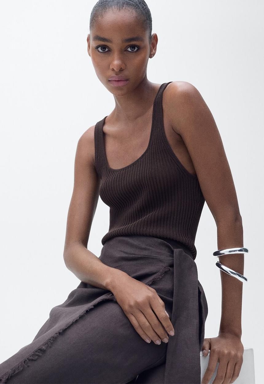 MANGO - Top Geranio - Dark Brown