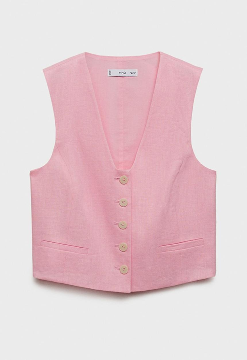 MANGO - Vest Boreli - Light Pastel Pink