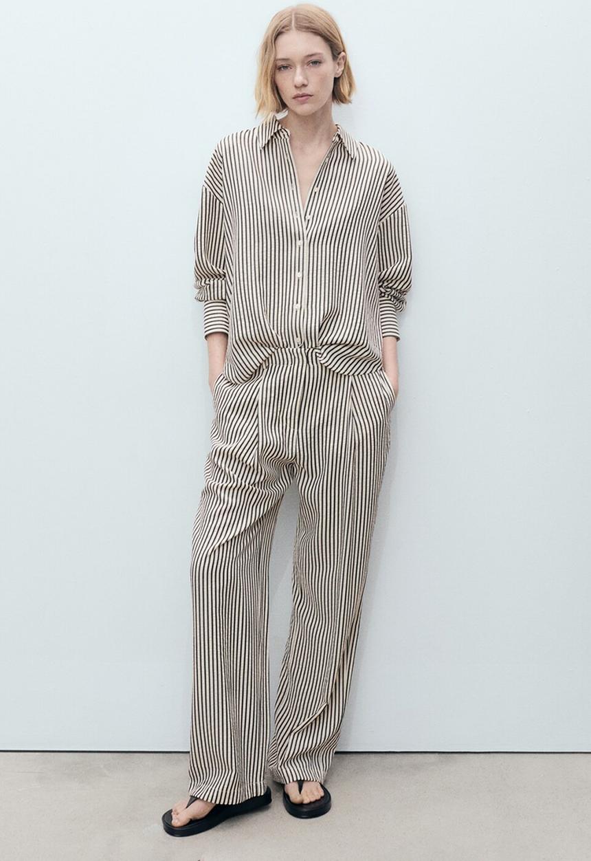 MANGO - Trousers Sal - Natural