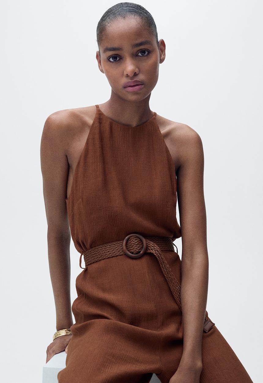 MANGO - Jumpsuit Le - Brown