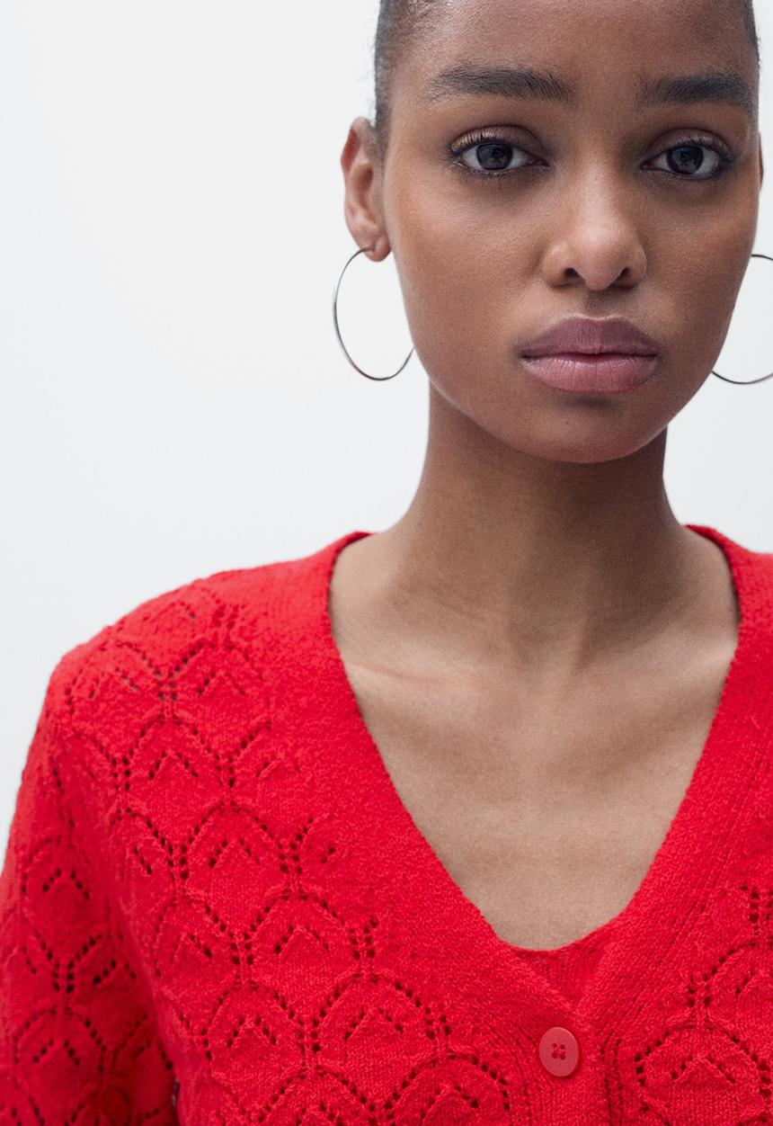 MANGO - Cardigan Sito - Red