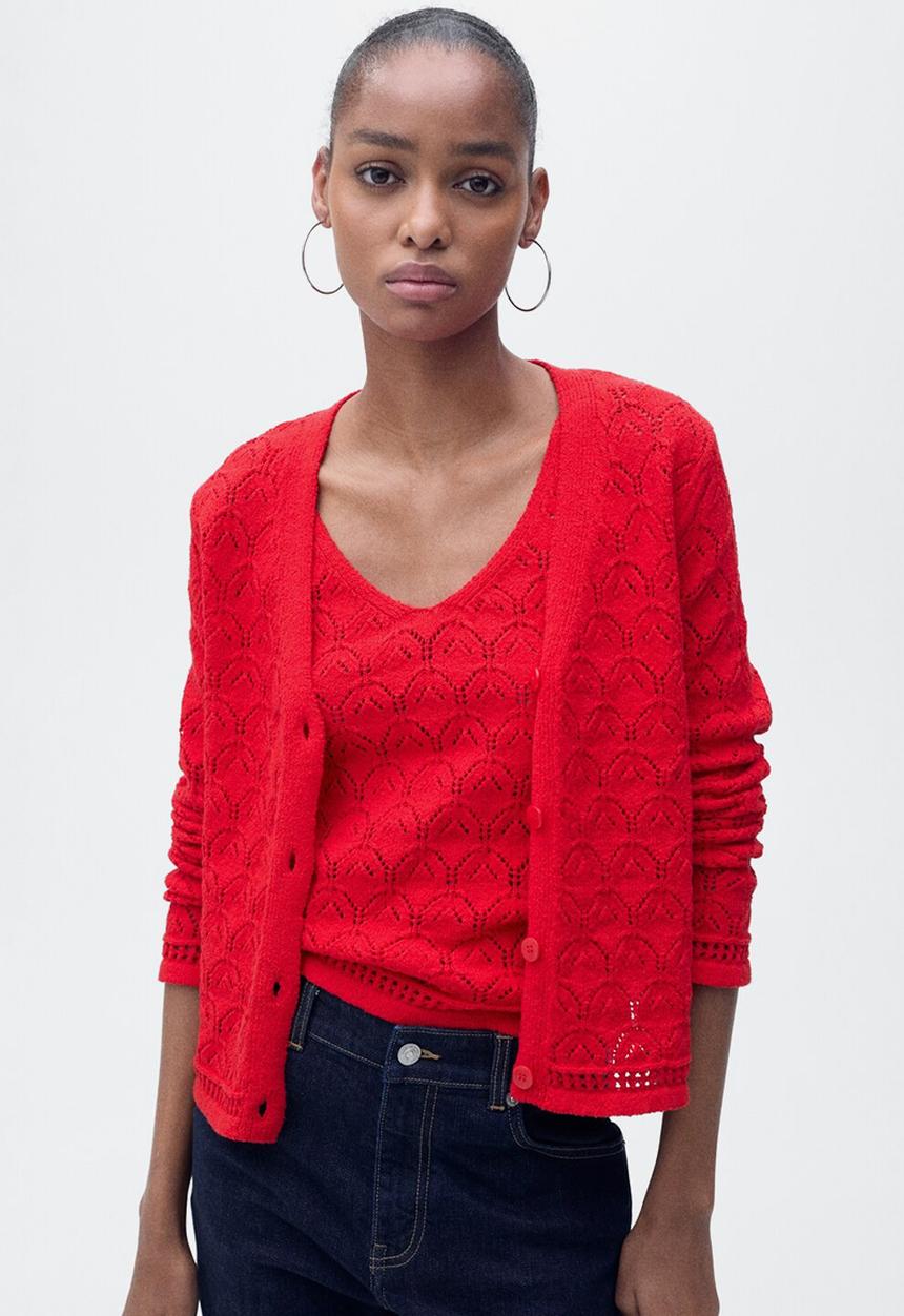 MANGO - Cardigan Sito - Red
