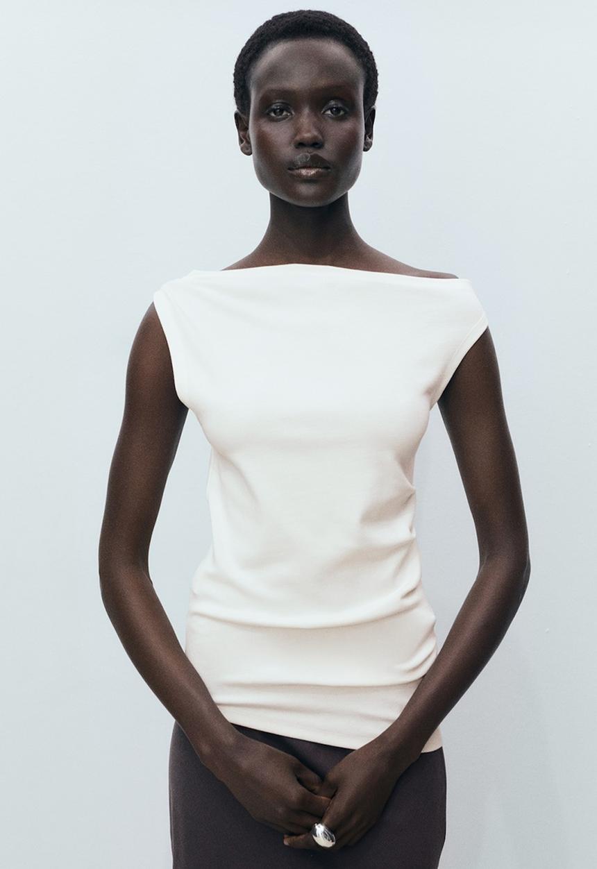 MANGO - Top Juls - Light Beige