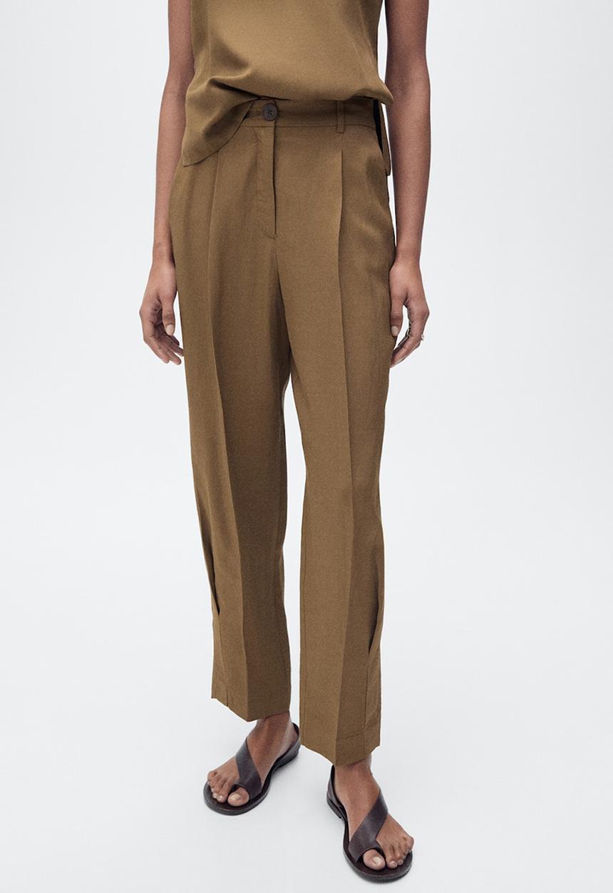 MANGO - Trousers Moskito - Green
