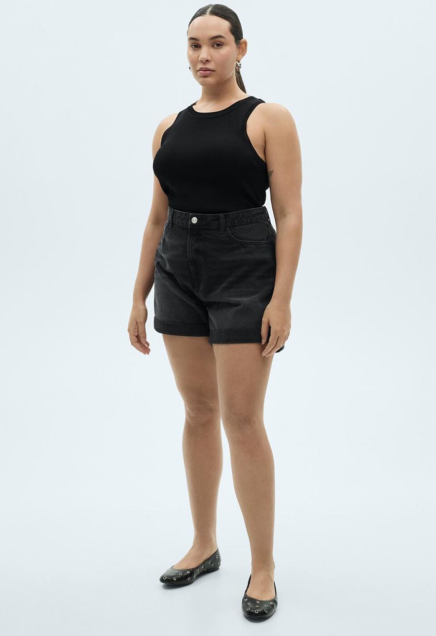 MANGO - Shorts Mom80 - Open Gray